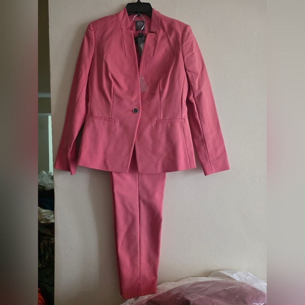 Vince Camuto Set Jacket Blazer Sz 2 + Pants Sz 4 Dusty Pink Nwt